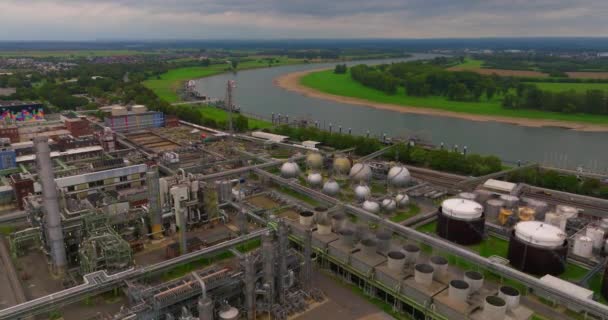 Dormagen Tyskland Luftfoto Dormagen Produktion Fremstilling Forskellige Kemiske Produkter Placeret – Stock-video
