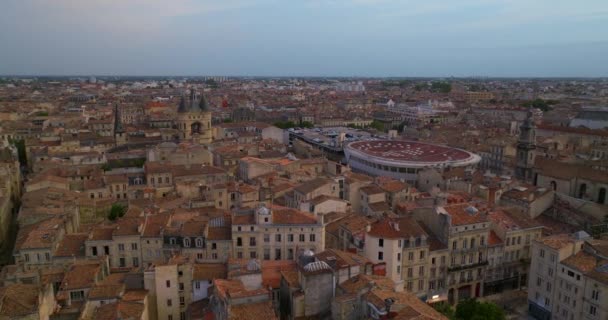 Aerial View Shot Bordeaux World Capital Wine Nouvelle Aquitaine France — Stock Video