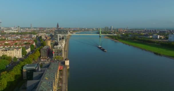 Almanya Nın Köln Şehrinde Rheinauhafen Iline Ait Hava Manzarası Eski — Stok video