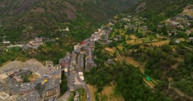 Andorra la vella şehri dağ manzarası manzarası manzara manzarası.