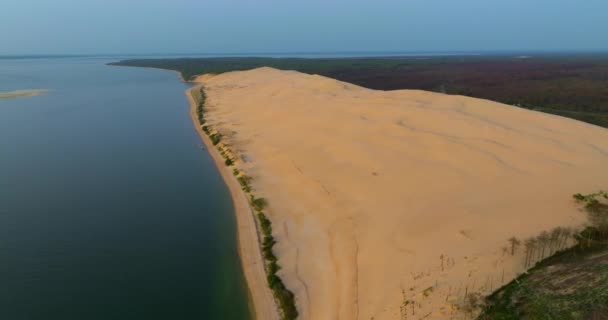 Luftaufnahme Der Natürlichen Sanddüne Dune Pilat Arcachon Frankreich — Stockvideo