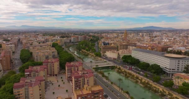 Murcia Şehir Merkezinin Hava Görüntüsü Spanya — Stok video