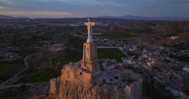 Monteagudo Krisztus Murciában Található Spanyolországban Kiváló Minőségű Felvételek — Stock videók