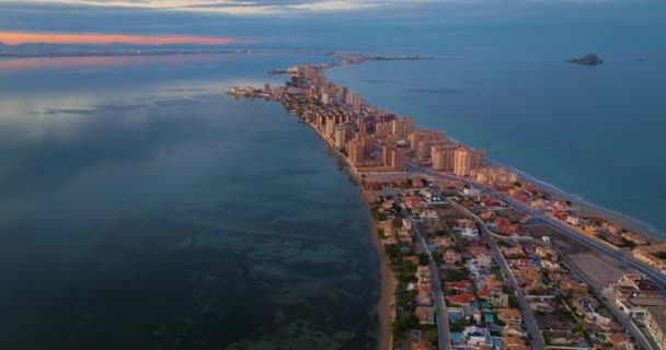 Vista Aerea Penisola Manga Spagna Cartagena Murcia — Video Stock