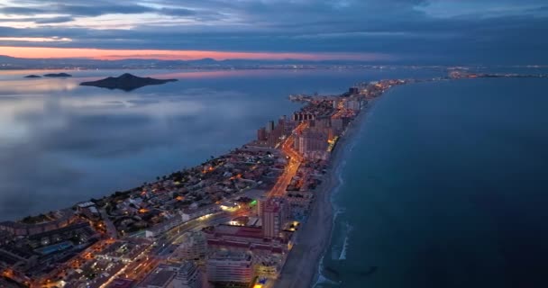 Vista Aérea Península Manga España Cartagena Murcia — Vídeos de Stock