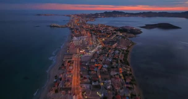 Vista Aérea Península Manga España Cartagena Murcia — Vídeos de Stock