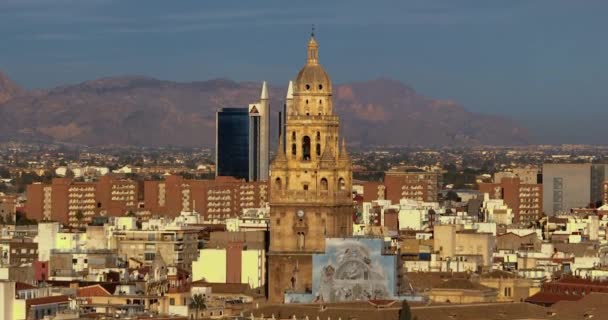 Vista Aérea Catedral Murcia Día Soleado España — Vídeo de stock