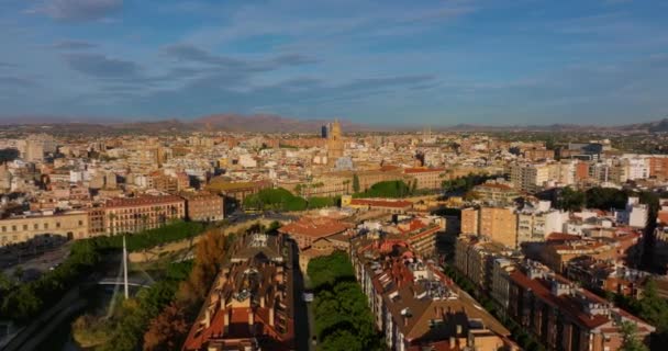 Вид Повітря Центр Європейського Міста Мурсія Іспанія Іспанське Туристичне Місто — стокове відео