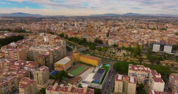 ムルシア市内中心部の空中ビュー スペイン — ストック動画