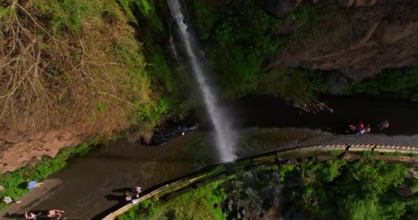 Veduta Aerea Della Cascata Angels Sull Isola Madeira Cascata Getta — Video Stock