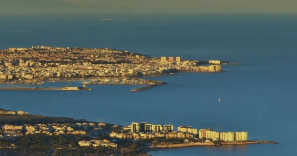 Вид Повітря Торревію Золотому Узбережжі Коста Бланка Захід Сонця Іспанія — стокове відео
