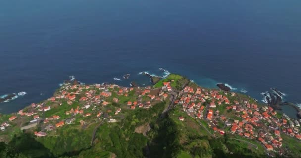 Vista Aérea Seixal Ilhas Madeira Portugal Resort Aldeia Uma Costa — Vídeo de Stock