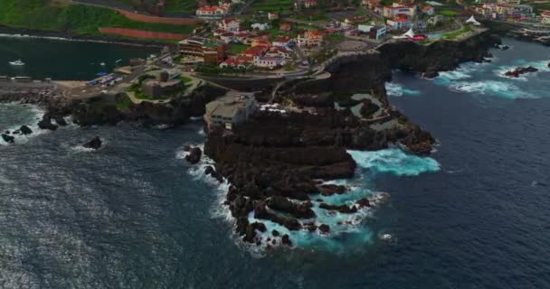 Luftaufnahme Von Seixal Madeira Inseln Portugal Resort Dorf Einer Steilen — Stockvideo