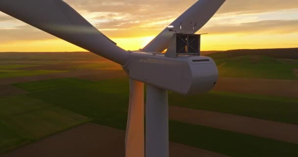 Establecimiento Tiro Molinos Viento Granja Producción Energía Eléctrica Turbinas Eólicas — Vídeo de stock