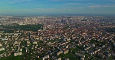 Tarihi şehir Lyon 'un hava manzarası. Günbatımında Lyon manzara manzarası, Fransa.