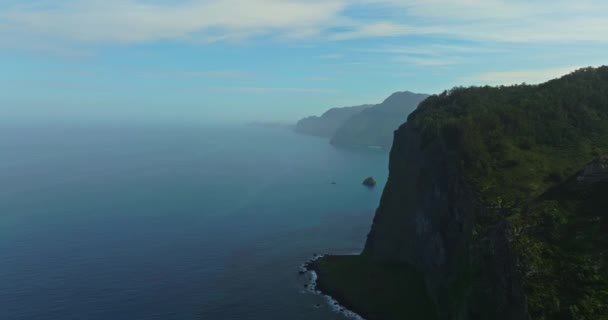 Portekiz Deki Madeira Adası Nın Güzel Dağ Manzarasının Havadan Görünüşü Video Klip