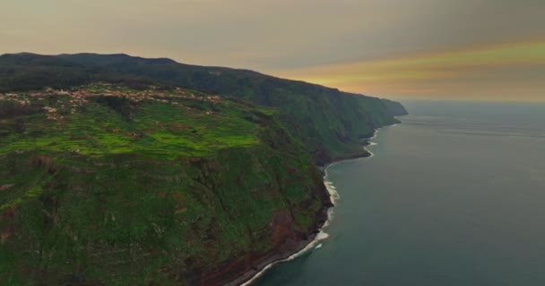 Letecký Pohled Krásnou Horskou Krajinu Ostrova Madeira Portugalsko Stock Záběr