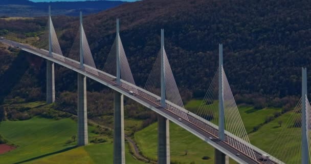 Letecký Pohled Most Francii Millau Viadukt Nejvyšší Most Evropě Royalty Free Stock Záběr