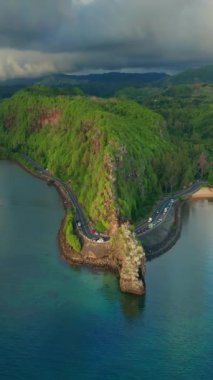 Mauritius adasının havadan görünüşü. Yüksek kalite 4k görüntü