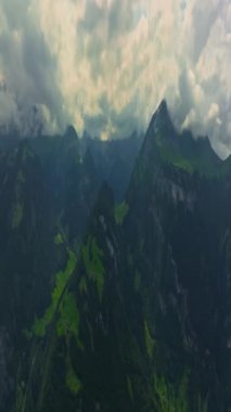 İsviçre geleneksel evleri olan yeşil Alp Vadisi. İsviçre 'nin merkezindeki otantik köy yukarıdan. Yazın güneşli bir günde, cennet gibi İsviçre köyünün havadan çekilmiş görüntüleri..