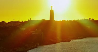 Cabo da Roca 'nın hava manzarası. Avrupa 'nın en batı noktası. Portekiz.
