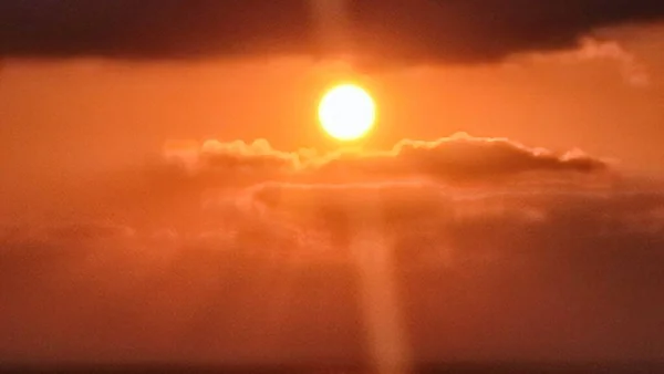 Zonsondergang Boven Zee Natuur Avond Landschap Zomer Hoge Kwaliteit Foto — Stockfoto