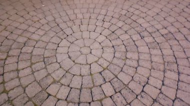 Taş dairesel yürüyüş yolu sokağı. Yüksek kalite fotoğraf