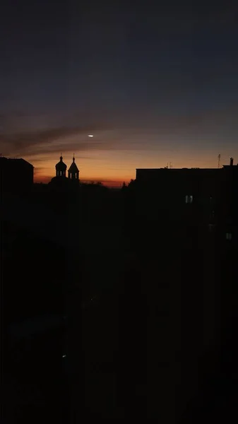 Blick Auf Die Kirche Bei Sonnenuntergang — Stockfoto