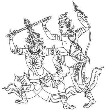 Dövme sanatı devleri, Tayland edebiyatı skecinde meleklerle savaşıyor.