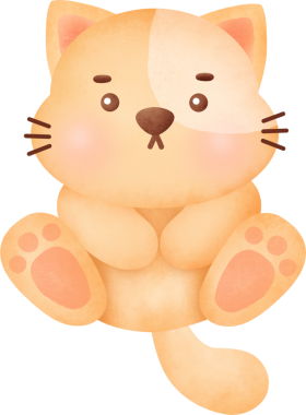 Sevimli kedi çizgi film karakteri.