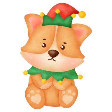  illustration, christmas cartoon bear, santa claus