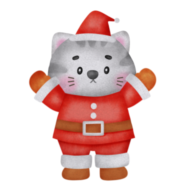 Noel günü tatlı kediyle, Noel Baba .