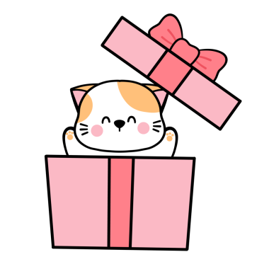 Şirin Kedi Hediye Kutusundan Bakıyor