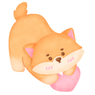Sevimli Shiba Inu ve Kalp Çizimi