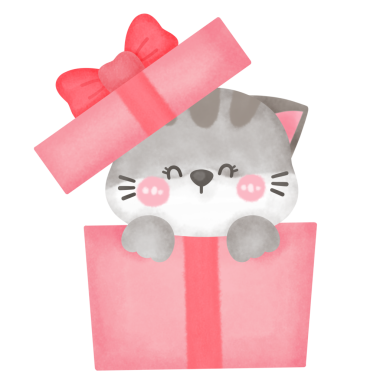 Şirin Kedi Hediye Kutusundan Bakıyor