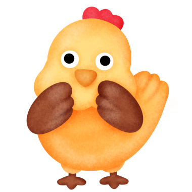 Çizgi film karakteri gibi tatlı bir tavuk.