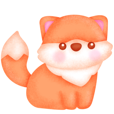 Şirin bir tilkinin suluboya çizimi