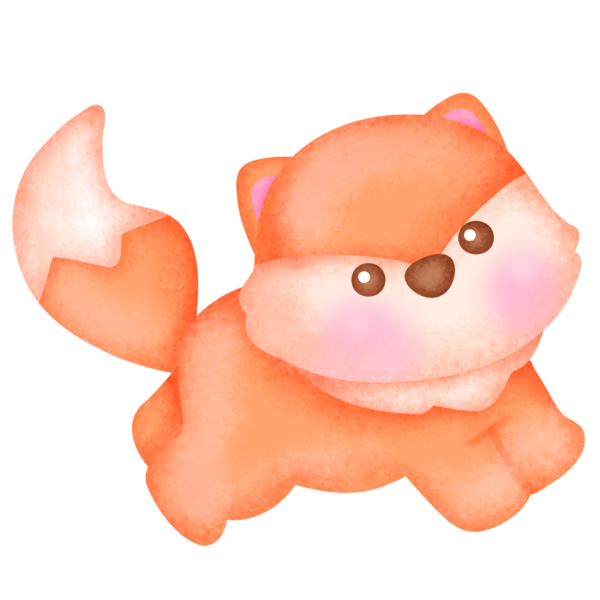 Şirin bir tilkinin suluboya çizimi