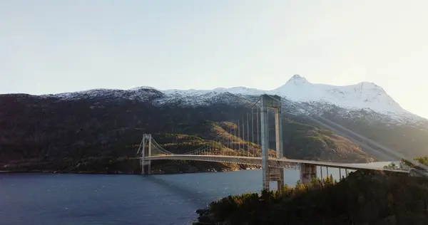 stock image Skjombrua Bridge at Dawn: Narviks Connection. High quality 4k footage