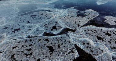 Arctic Puzzle: Aerial View of Fragmented Sea Ice in Norway. High quality 4k footage clipart