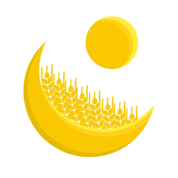 Значок Поля Пшеницы Солнца — стоковый вектор