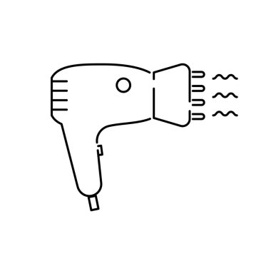 Doğrusal biçim simgesinde saç kurutma makinesi.