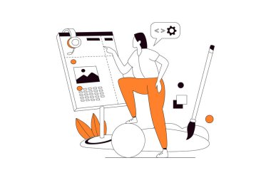 Web tasarımcısı, Business Flat Stili İllüstrasyonu 