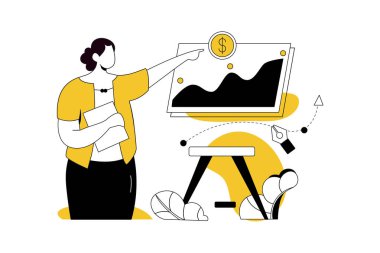 İş Yönetimi, Business Flat Stili İllüstrasyonu