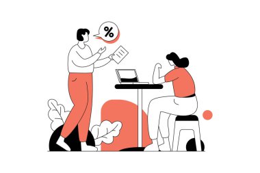 Satış planı, Alışveriş Vektörleri İllüstrasyon Düz Hat