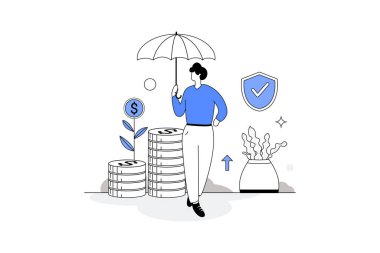 Finansal sigorta, İş Finans Vektörleri İllüzyon Düz Çizgisi