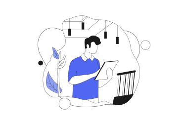 Görünüm Raporu, Vektör İş Pazarlama Çizgisi İllüstrasyonu