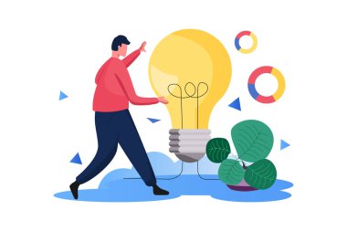 Değişim Fikri, Vektör İş Pazarlama Çizgisi İllüstrasyonu