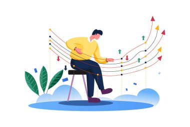 Grafik Araştırma, Vektör İş Pazarlama Çizgisi Çizim Kiti