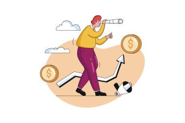 Stratejik Vector Business Marketing Line Illustration